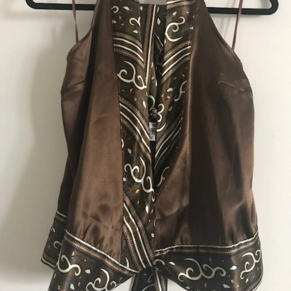 Brown Silk Halter Blouse
